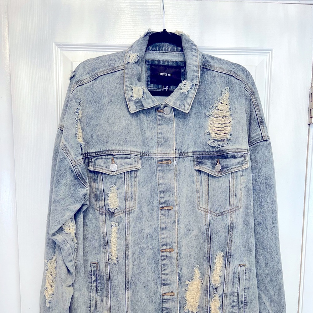 Forever 21 Distressed Jean Jacket